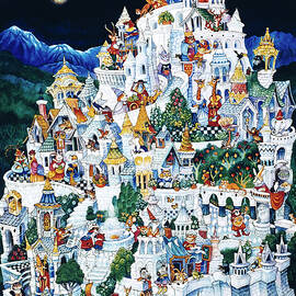 4000Pcs Michelangelo Art Fantasy Flying Castle Wooden Landscape Jigsaw  Puzzle As
