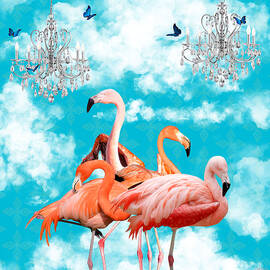 Animals In the Clouds_Flamingos by Sue Skellern