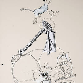 Animals (pigs) Philosher Pig (drawing) by Ralph Steadman