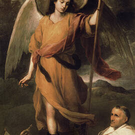 Archangel Raphael With Bishop Domonte by Bartolome Esteban Murillo