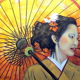 Asian Beauty Watercolor by Kimberly Walker