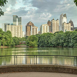 Atlanta Skyline Over Lake Clara Meer in Piedmont Park by Gregory Ballos