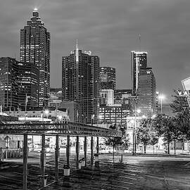 Atlanta Skyline Over the Varsity - Monochrome Edition by Gregory Ballos