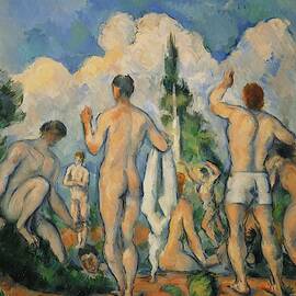 Baigneurs -the bathers-. Oil on canvas -1890-1892- 60 x 82 cm R. F. 1965-3. by Paul Cezanne -1839-1906-