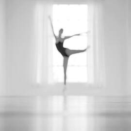 Ballet Dancer Practicing In Front Of by Devon Strong