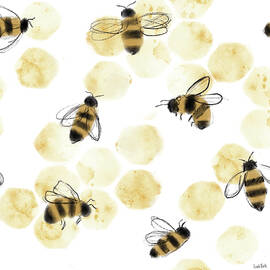 Bees And Botanicals Pattern V by Leah York