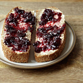Berry Jam On Rustic Bread by Debby Lewis-harrison
