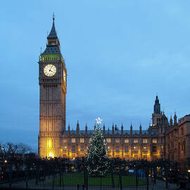 Big Ben In London With Christmas Tree by Stockcam