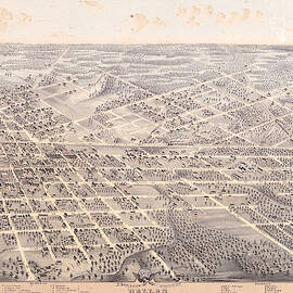 Bird's Eye View of Dallas, Texas - Old Cartographic Map - Antique Maps by Siva Ganesh