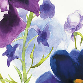 Blue And Purple Mixed Garden I Panel Ii by Shirley Novak