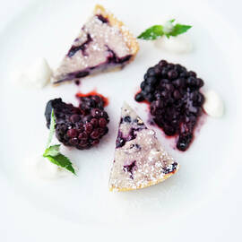 Blueberry Tart With Blackberries by Michael Wissing