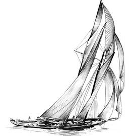 Boat Sea Marine Art Drawing Sketch  2 by Kulik
