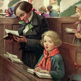 Bob Cratchit And Tiny Tim From Charles Dickens A Christmas Carol by Jessie Willcox Smith