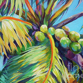 Bright Coconuts in a Palm Tree by John Clark
