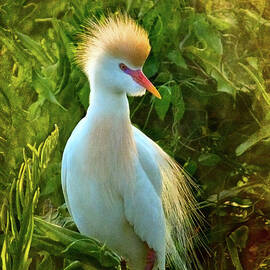 Cattle Egret At Sunset by Melinda Moore