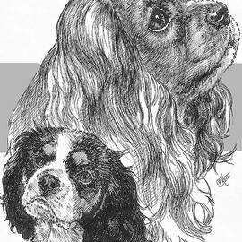 Cavalier King Charles Spaniel and Pup by Barbara Keith
