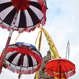 Ceremonial Temple Umbrellas, Ubud by John W Banagan