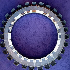 Chairs Around Circular Table, Overhead by Michael Blann