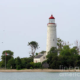Chantry Island Lighthouse and Lightkeepers cottage on Lake Huron by Louise Heusinkveld