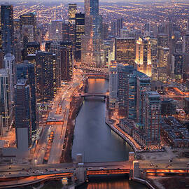 Chicago Downtown - Aerial View by Berthold Trenkel