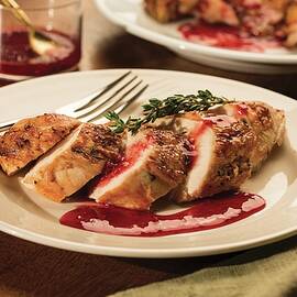 Chicken Breast Fillets With A Balsamic Vinegar Glaze And Raspberry Sauce by Colin Cooke