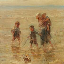 Children Playing In The Surf