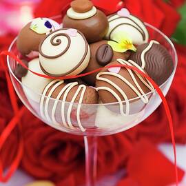Chocolates In A Champagne Glass For Valentine's Day by Burgess, Jasmine
