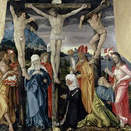 Christ Crucified With The Thieves, Saints, And A Female