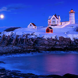 Christmas At Nubble by Michael Blanchette Photography