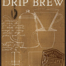 Coffee Blueprint Iii Sepia by Marco Fabiano