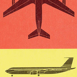 Color Three Views of Airplane by CSA Images