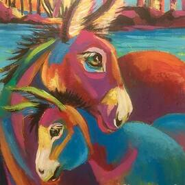 Colorful donkeys