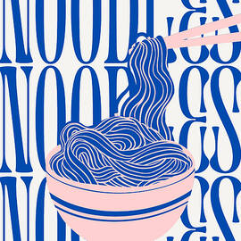 Colorful Noodles Typography Art by Trendy Art