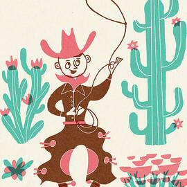 Cowboy and Cactus by CSA Images