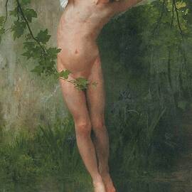 Cupid Flying Over Water by William-adolphe Bouguereau