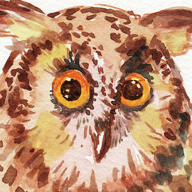 Curious Owl Watercolor 