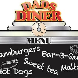 Dads Diner Chalkboard by Sher Sester