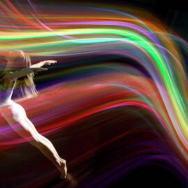 Dancer Balancing In Multicolored by John Rensten