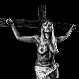 Dark portrait of a crucifix I by Ramon Martinez