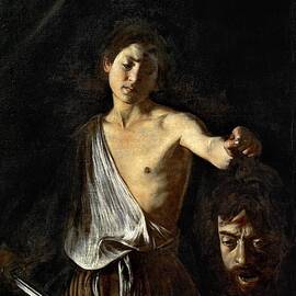 David with the head of Goliath, c.1605-1610, oil on canvas, 125 cm x 100cm. CARAVAGGIO. by Caravaggio -c 1570-1610-