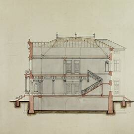 Design Studies, Section Through House, Presentation by Carl (charles) J. Furst