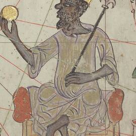 Detail From The Catalan Atlas Showing Mansa Musa Enthroned, 1375 by Abraham Cresques