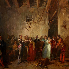 Don Quixote Settling the Quarrel at the Inn Between Sancho and the Barber by Francisco Javier Amerigo
