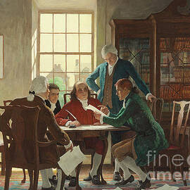 Drafting the Declaration of Independence in 1776 by Newell Convers Wyeth