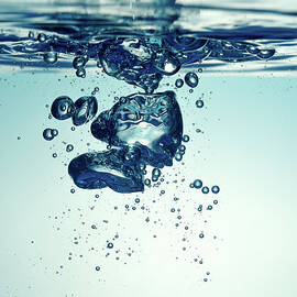 Droplet Forming Bubbles, Underwater View by Sami Sarkis