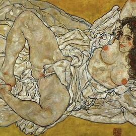 EGON SCHIELE 'Liegende Frau' Reclining Woman. Date/Period 1917. by egon schiele