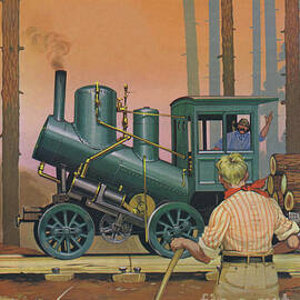 Engine built in Nova Scotia in 1903 for hauling timber  by Angus McBride