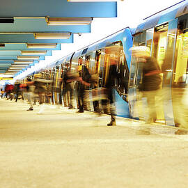 Exiting Subway Train by Olaser