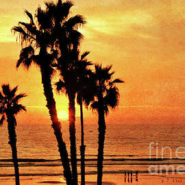 Fiery California Sunset Oceanside Beach by Gabriele Pomykaj