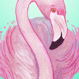 Flamingo Portrait by Elizabeth Medley